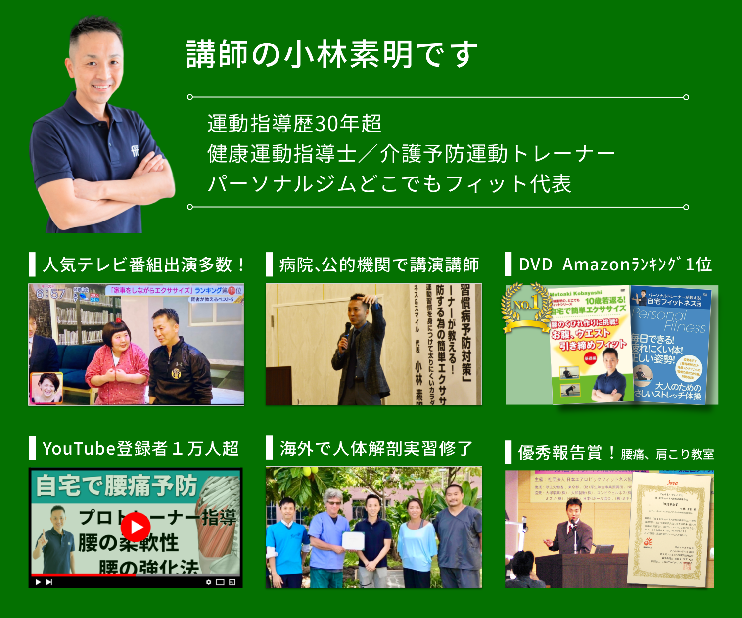健康運動指導士。大阪パーソナルジム代表小林素明。